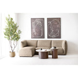 House Nordic, Delphi Sidobord Keramik Travertin / Mörkbrun Ø45 cm