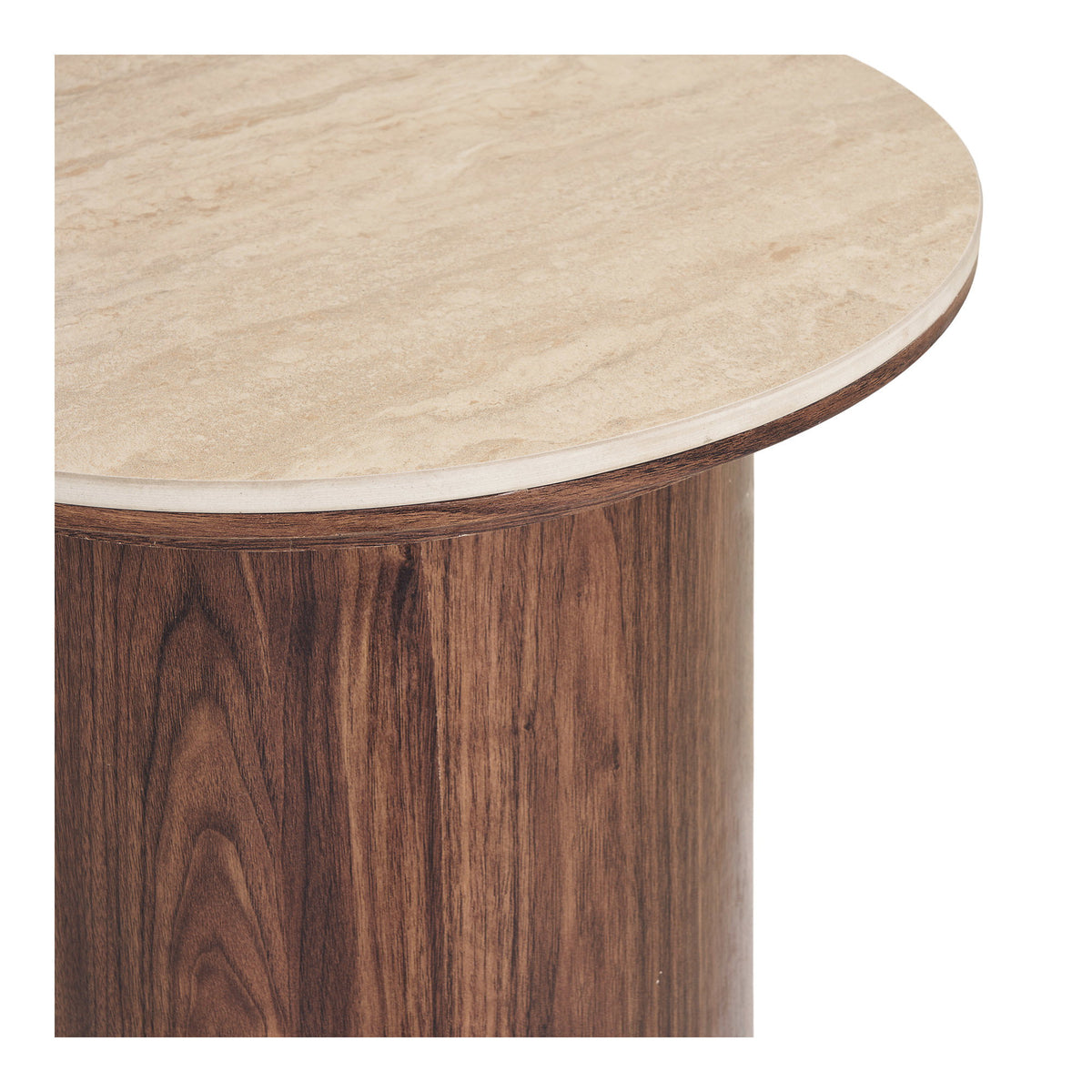 House Nordic, Delphi Sidobord Keramik Travertin / Mörkbrun Ø45 cm