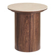 House Nordic, Delphi Sidobord Keramik Travertin / Mörkbrun Ø45 cm