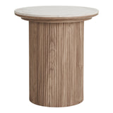 House Nordic, Athens Sidobord Keramik Vit / Brun Ø45 cm