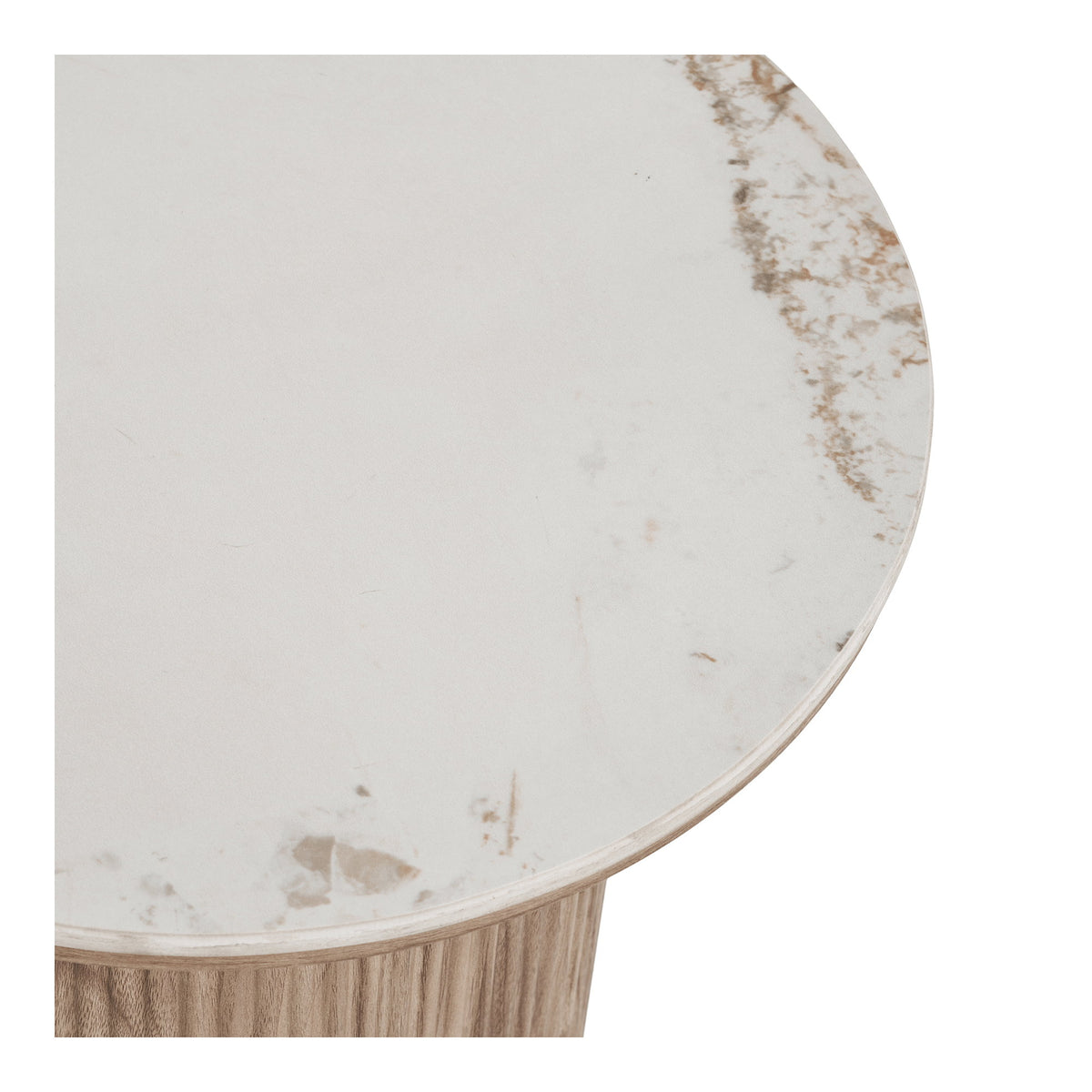 House Nordic, Athens Sidobord Keramik Vit / Brun Ø45 cm
