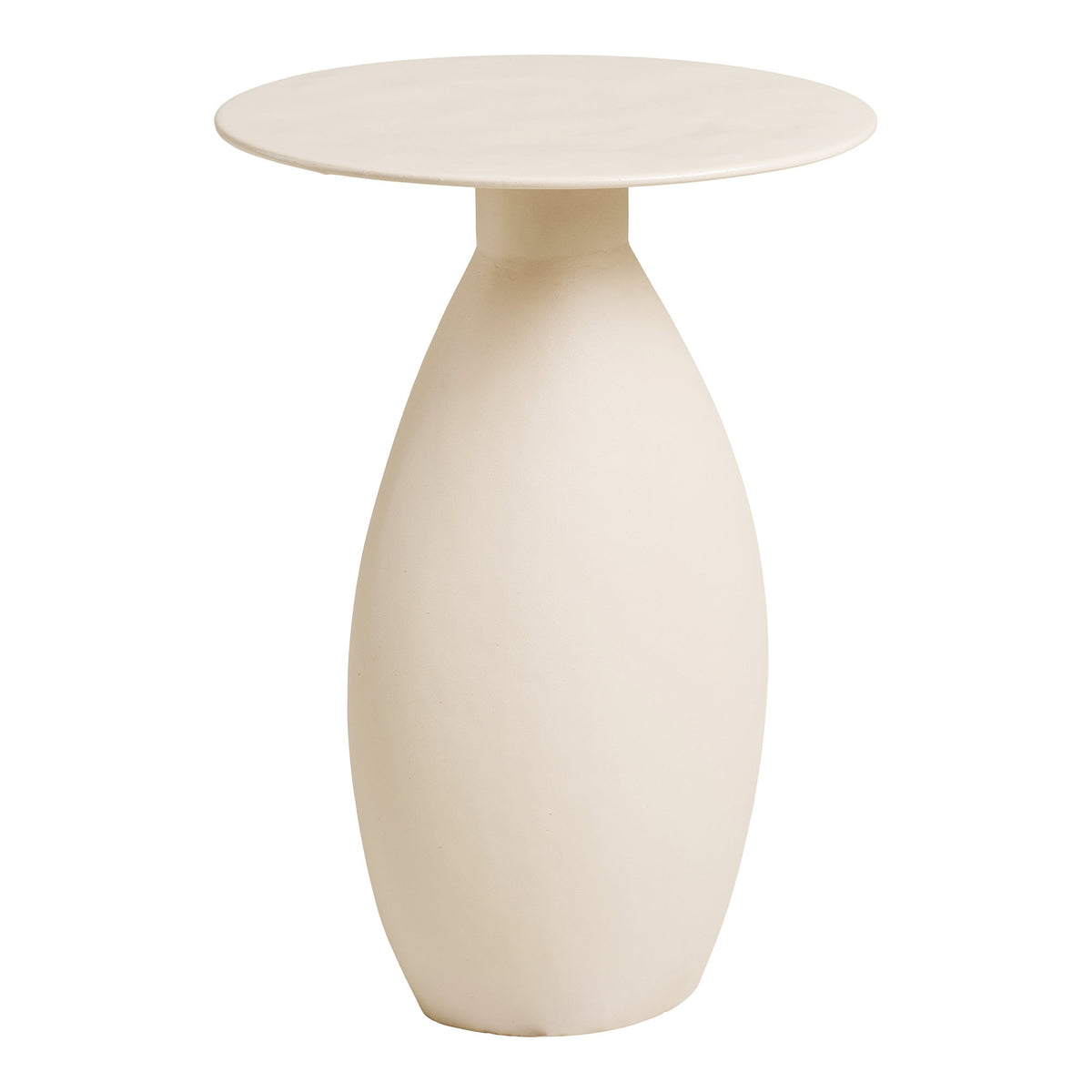 House Nordic, Calais Sidobord Metall / Emalj Offwhite Ø36 cm