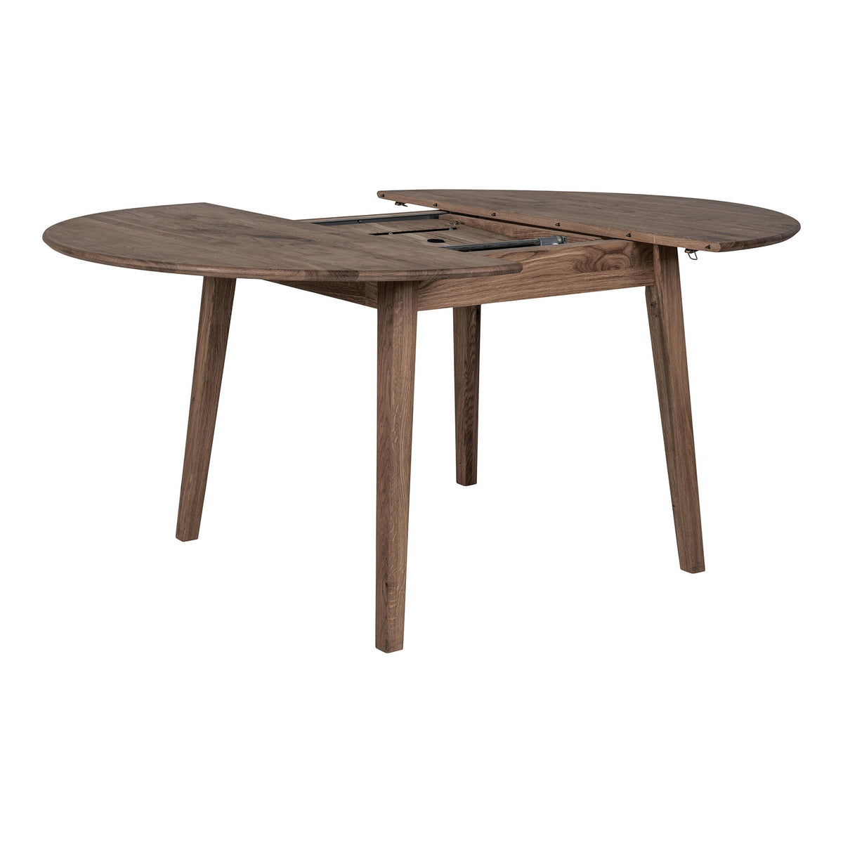 House Nordic, Metz Runt Utdragbart Matbord Ek Rökt Ø118 cm