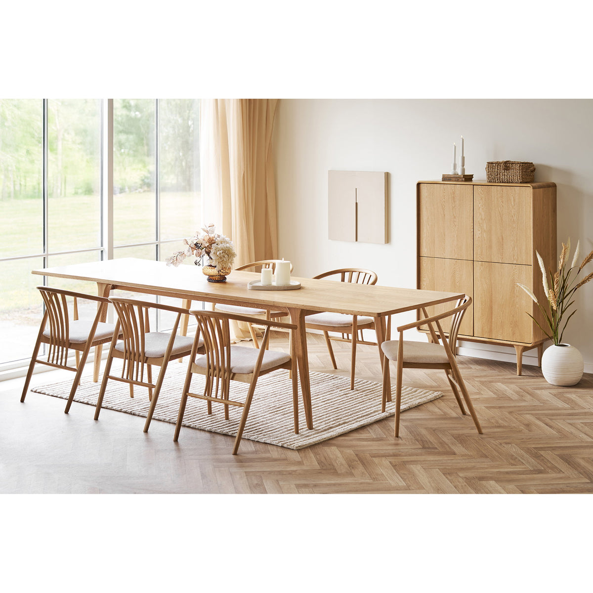 House Nordic, Darwin Utdragbart Matbord Ekfaner Natur 240–340 cm