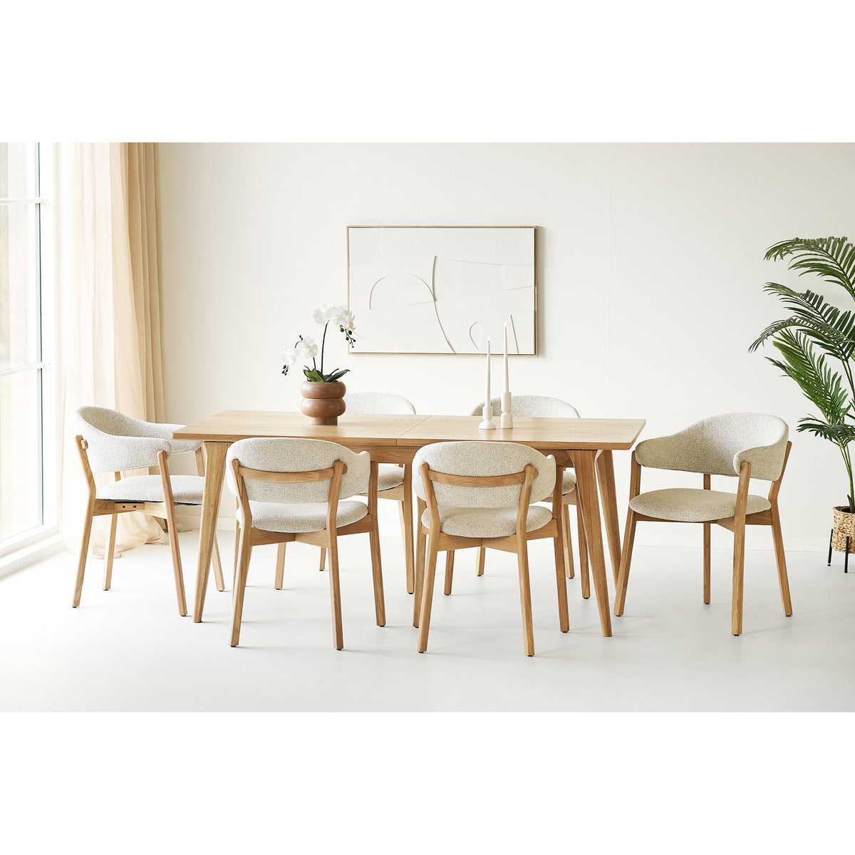 House Nordic, Darwin Utdragbart Matbord Ekfaner Natur 180–230 cm