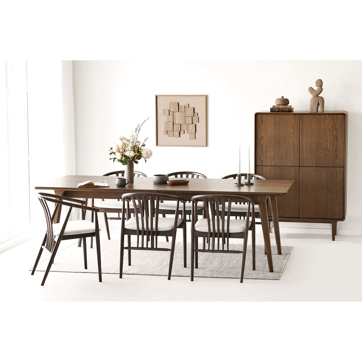 House Nordic, Darwin Utdragbart Matbord Ekfaner Mörkbrun 240–340 cm