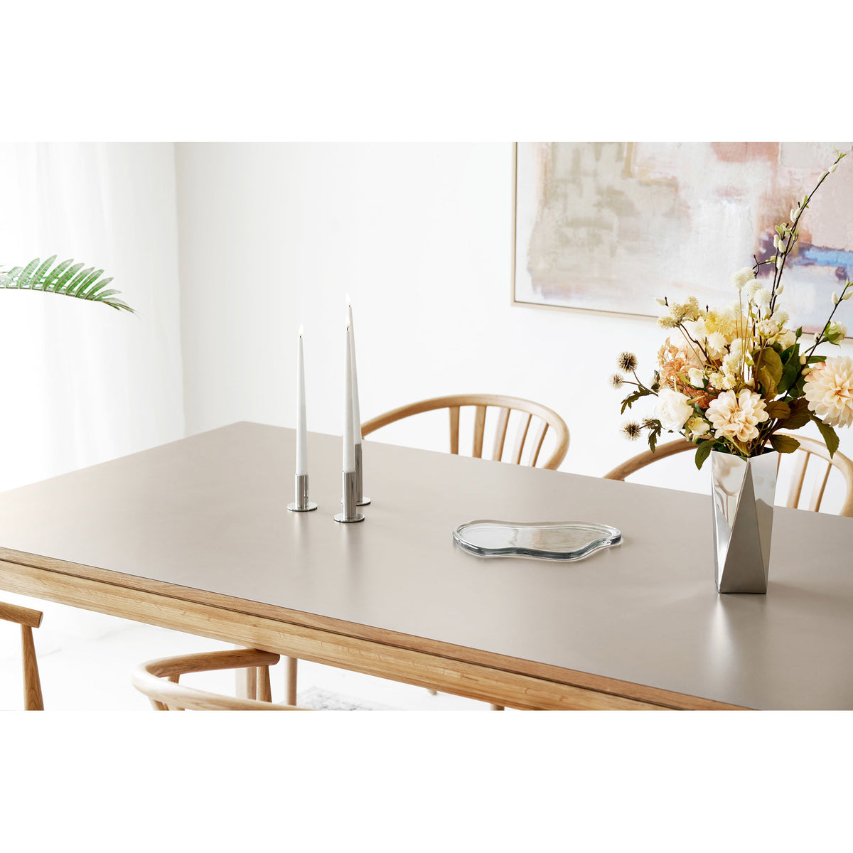 House Nordic, Bowen Utdragbart Matbord Ek/HPL Natur/Mörk Sand 220–320 cm