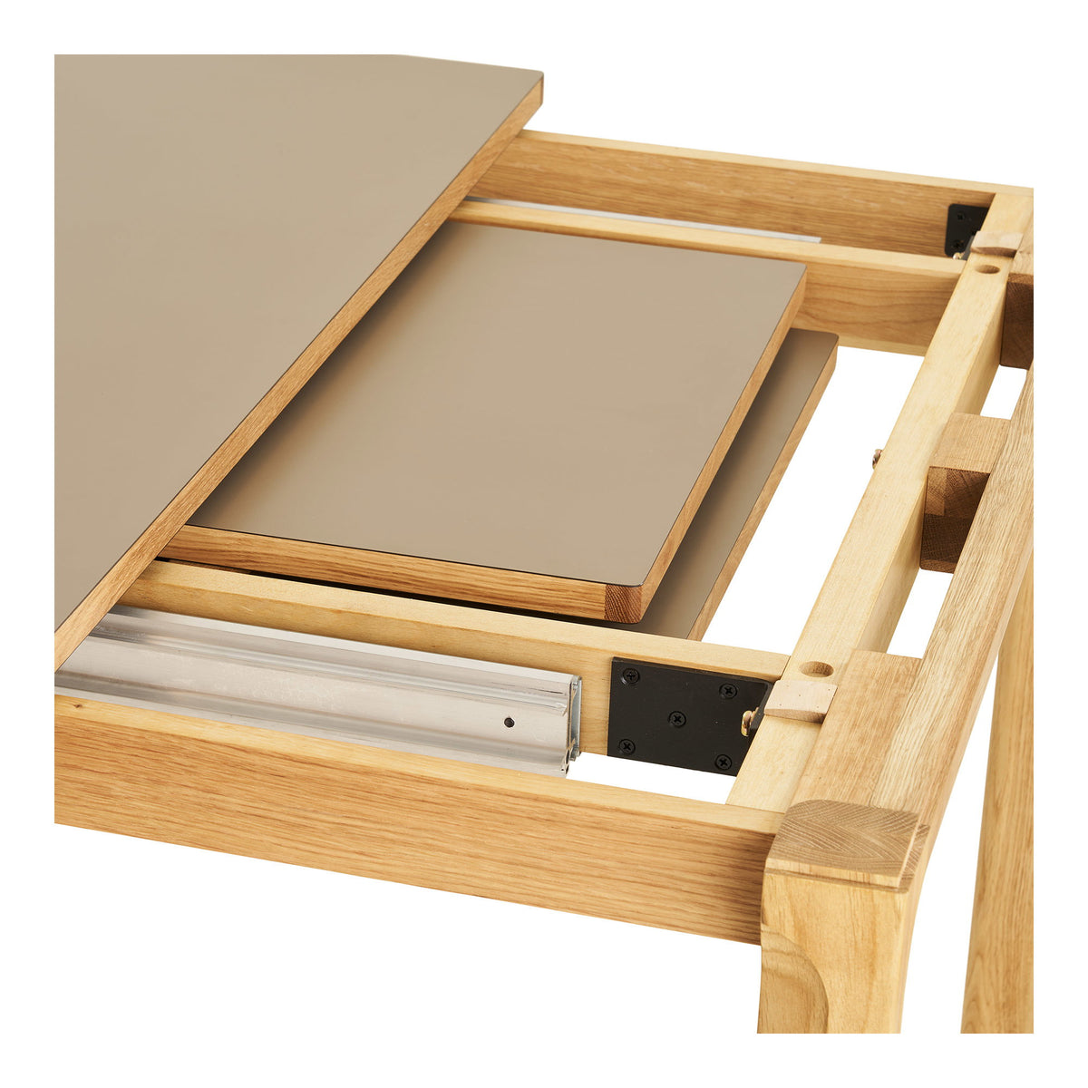 House Nordic, Bowen Utdragbart Matbord Ek/HPL Natur/Mörk Sand 220–320 cm