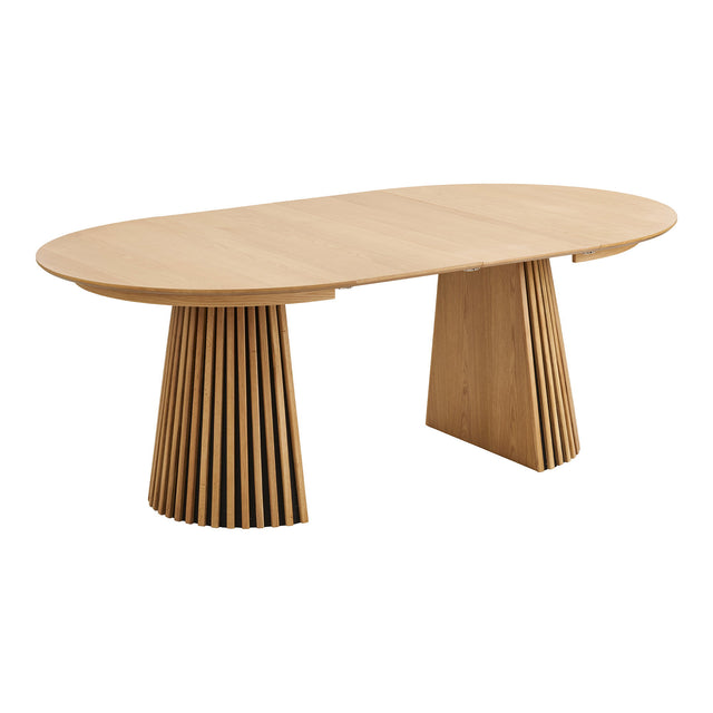 House Nordic, Osaka Runt Utdragbart Matbord Ekfaner Natur Ø120–200 cm