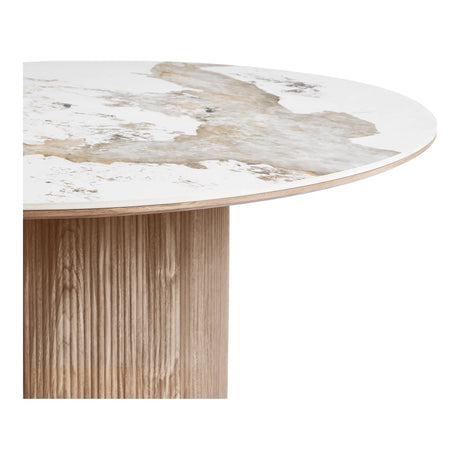 House Nordic, Athens Runt Matbord Vit/Brun Ø140 cm