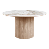 House Nordic, Athens Runt Matbord Vit/Brun Ø140 cm