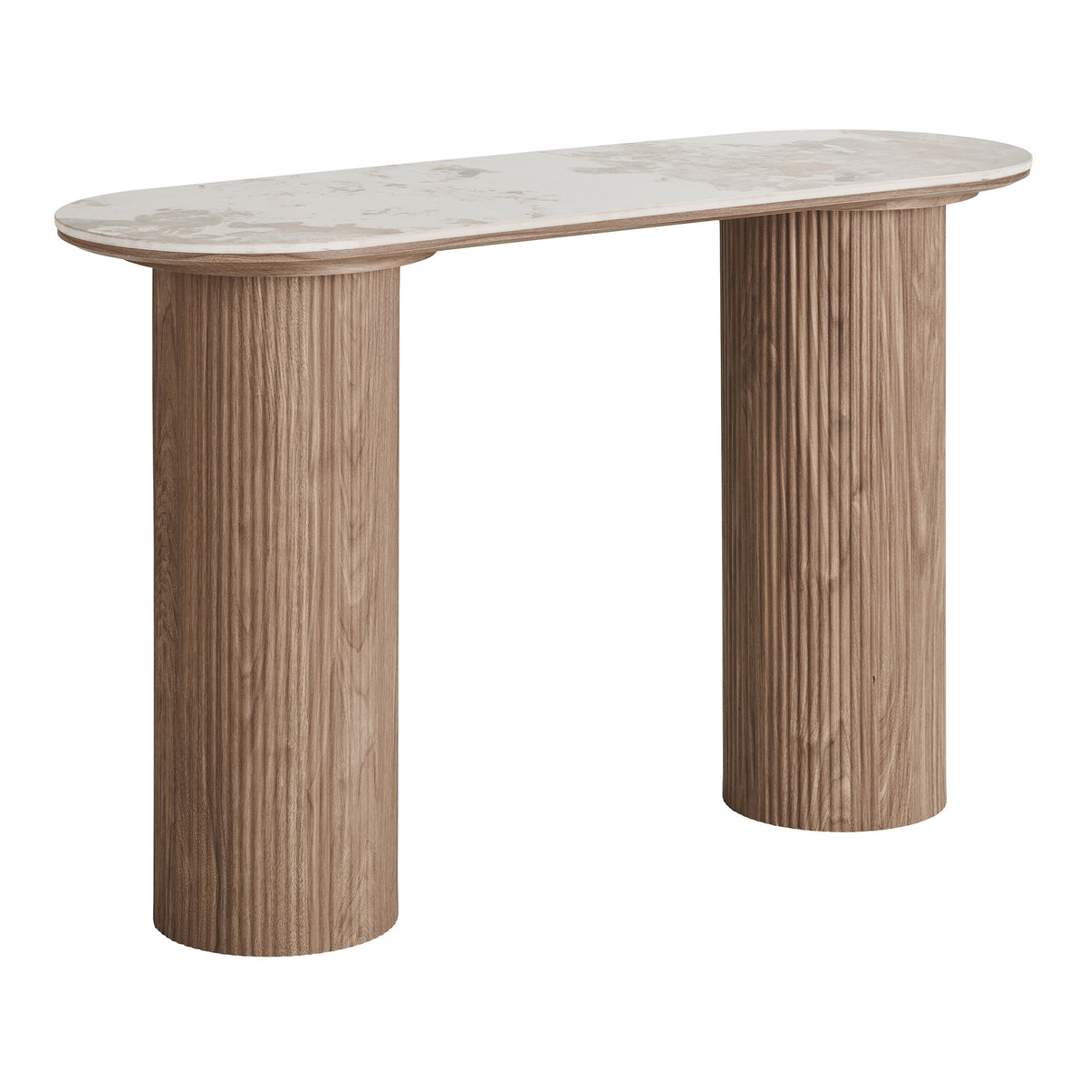 House Nordic, Athens Konsolbord Keramik Vit/Brun 120 cm