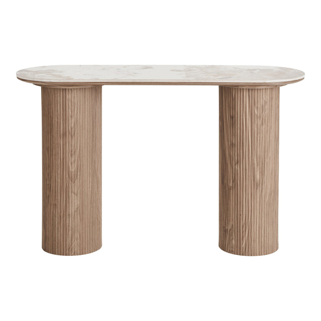 House Nordic, Athens Konsolbord Keramik Vit/Brun 120 cm