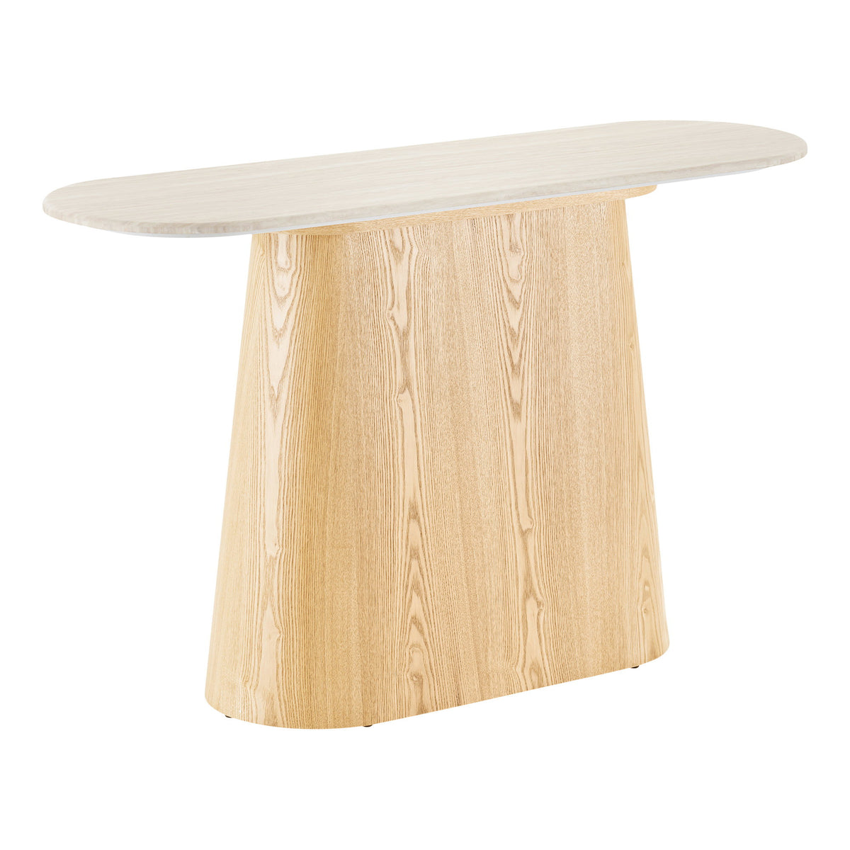 House Nordic, Larvik Konsolbord Marmorlook/Ask Natur/Offwhite 130 cm