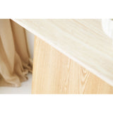 House Nordic, Larvik Konsolbord Marmorlook/Ask Natur/Offwhite 130 cm