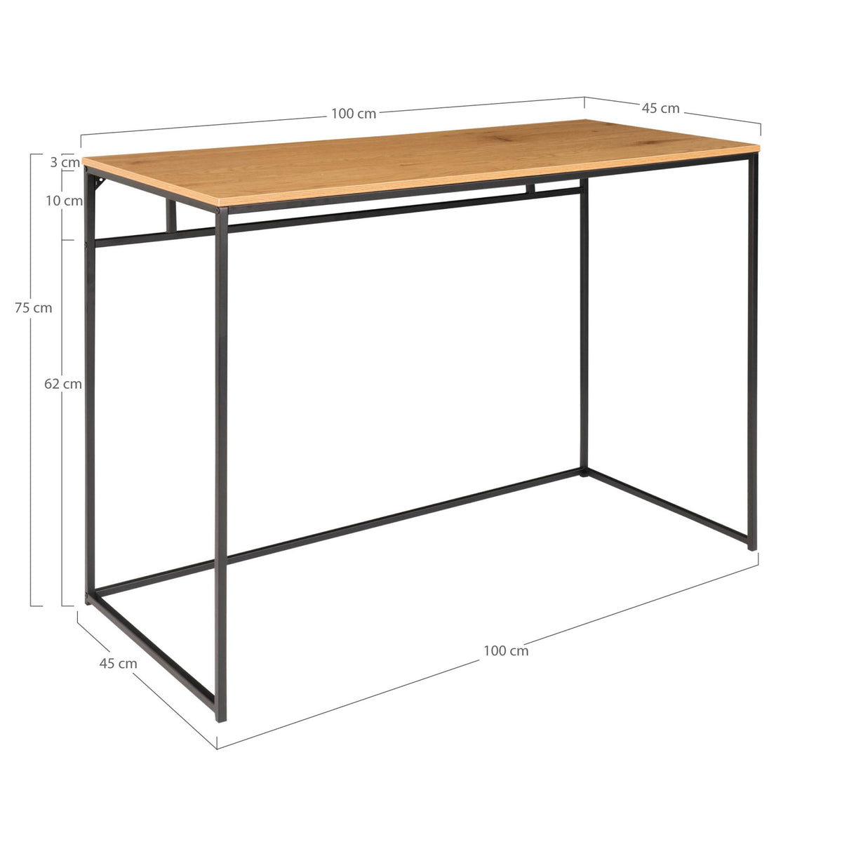 House Nordic, Vita Skrivbord Eklook 100x45 cm