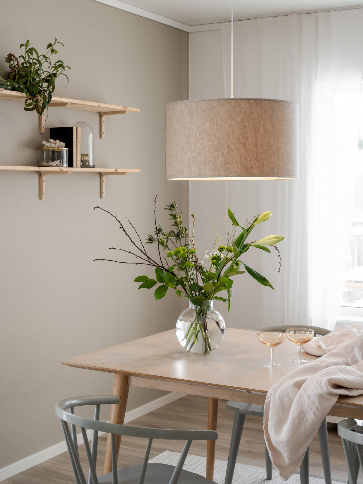 Sara Lampskärm – Lin natur 55 cm