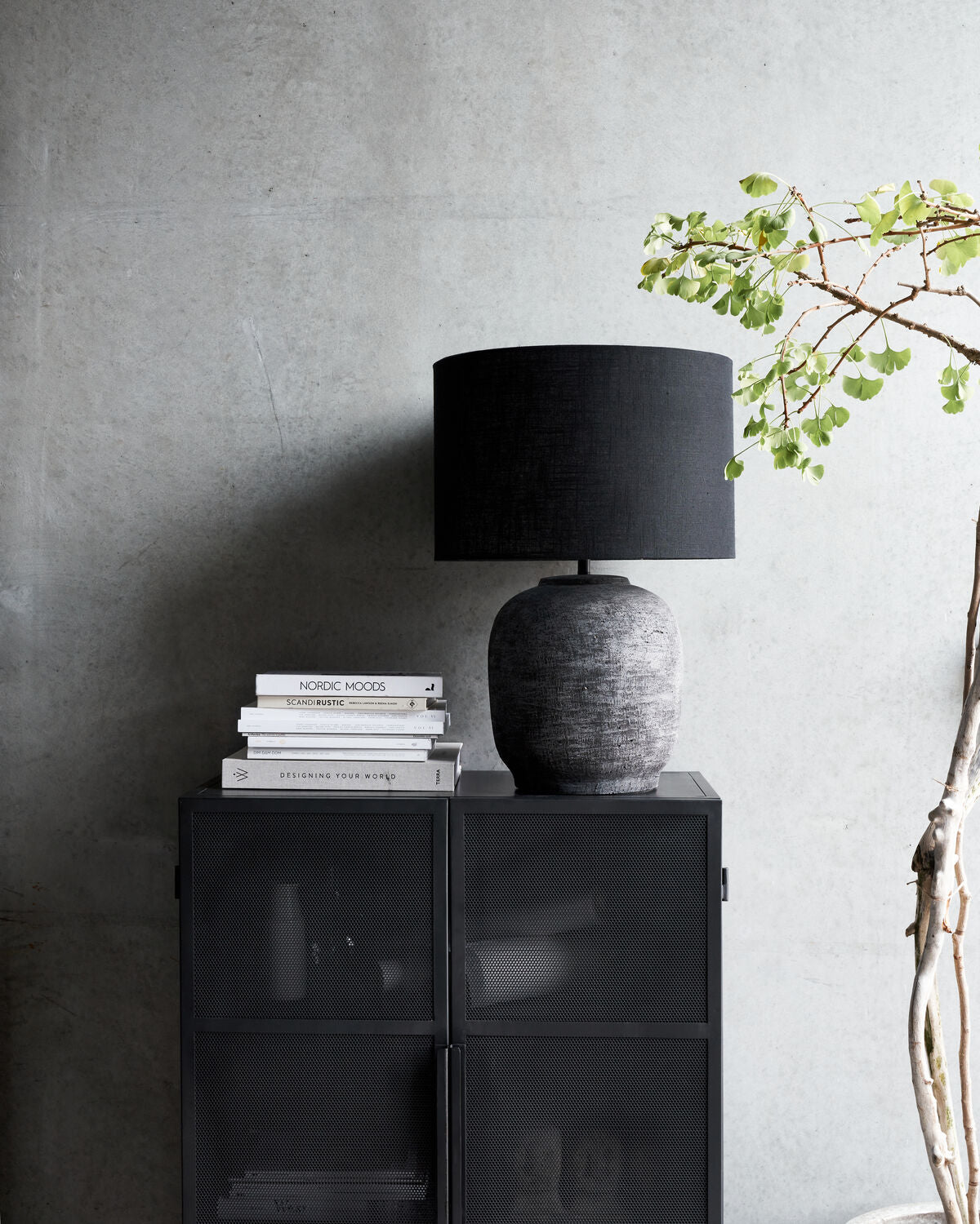 Bordslampa inkl. lampskärm, HDTahi, Svart