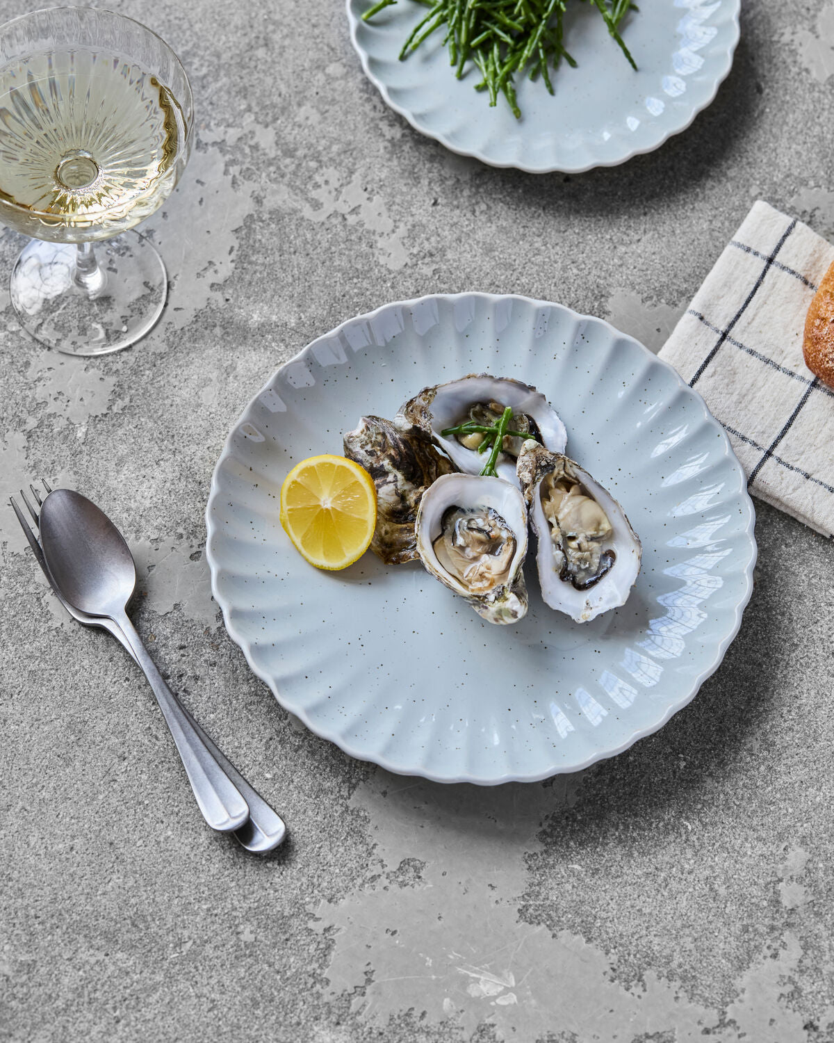 Middagstallrik, HDScallop, Ljusblå