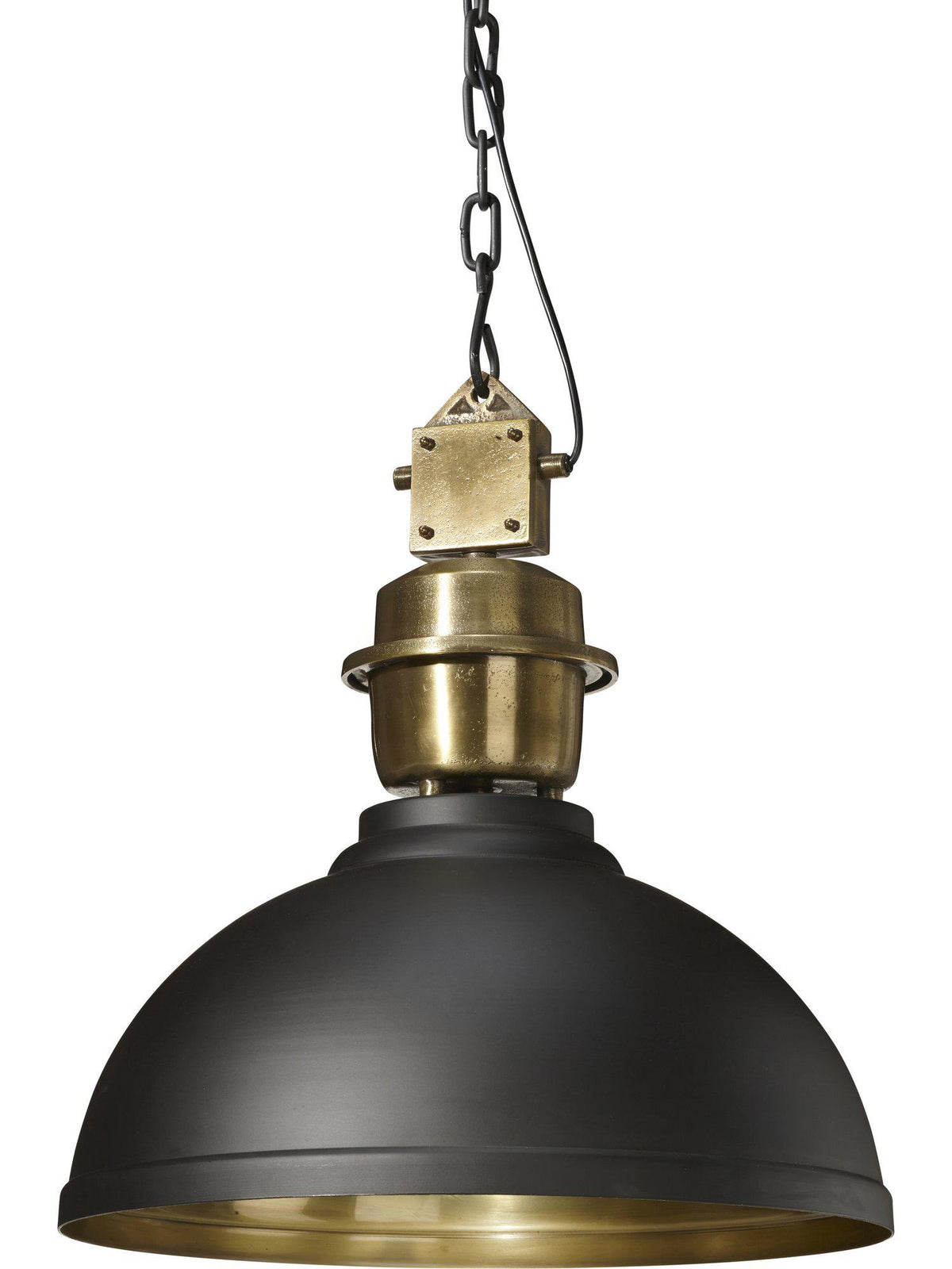 Manchester Taklampa – Svart/Mässing 52 cm