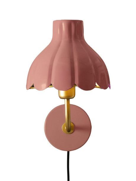 Wells vägglampa Mellanrosa/guld 21cm