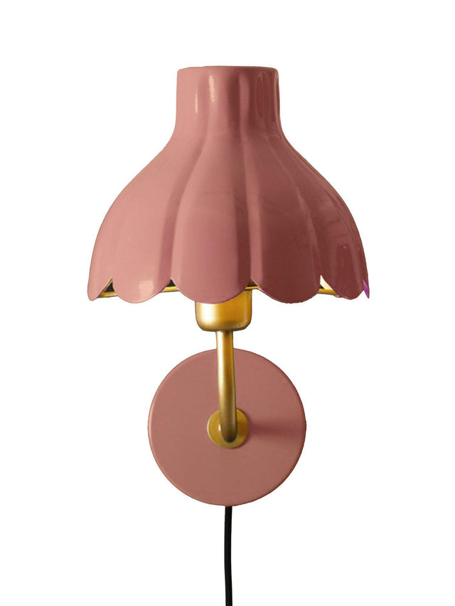 Wells vägglampa Mellanrosa/guld 21cm