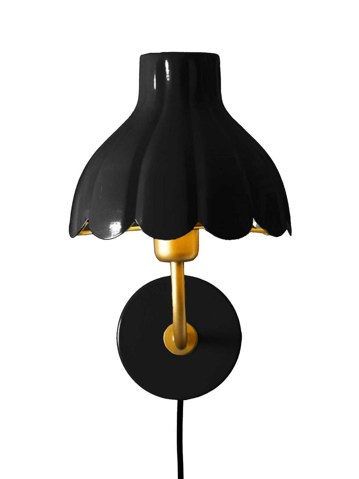 Wells Vägglampa – Svart/guld 21 cm