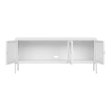 House Nordic, Brisbane TV-bänk 130 cm med 3 Glasdörrar – Vit