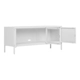 House Nordic, Brisbane TV-bänk 130 cm med 3 Glasdörrar – Vit