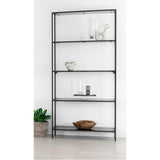 House Nordic, Vita Bokhylla Svart 5 Hyllplan 170 cm