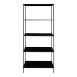 House Nordic, Vita Bokhylla Svart 5 Hyllplan 170 cm