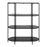 House Nordic, Vita Oval Bokhylla Svart 4 Hyllplan 111 cm