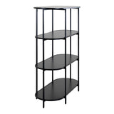 House Nordic, Vita Oval Bokhylla Svart 4 Hyllplan 111 cm