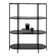 House Nordic, Vita Oval Bokhylla Svart 4 Hyllplan 111 cm