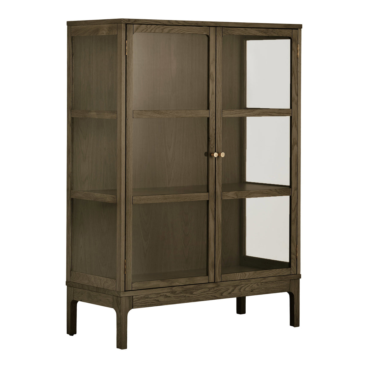 House Nordic, Zamora Vitrinskåp Ek Mörkbrun 2 Glasdörrar 126 cm