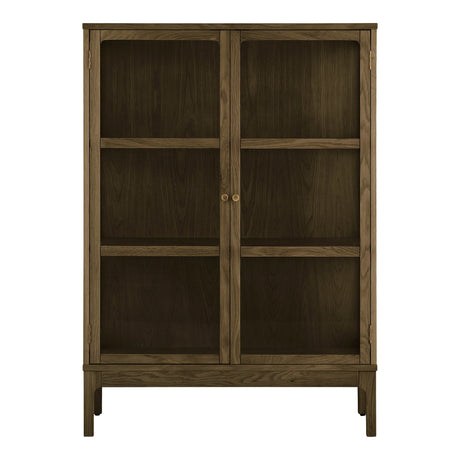 House Nordic, Zamora Vitrinskåp Ek Mörkbrun 2 Glasdörrar 126 cm