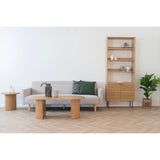 House Nordic, Kyoto Bokhylla Ekfaner Natur 2 Dörrar 4 Hyllplan 200 cm