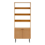 House Nordic, Kyoto Bokhylla Ekfaner Natur 2 Dörrar 4 Hyllplan 200 cm