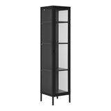 House Nordic, Brisbane Smalt Vitrinskåp Stål Svart 1 Glasdörr 180 cm