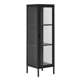 House Nordic, Brisbane Smalt Vitrinskåp Stål Svart 1 Glasdörr 140 cm
