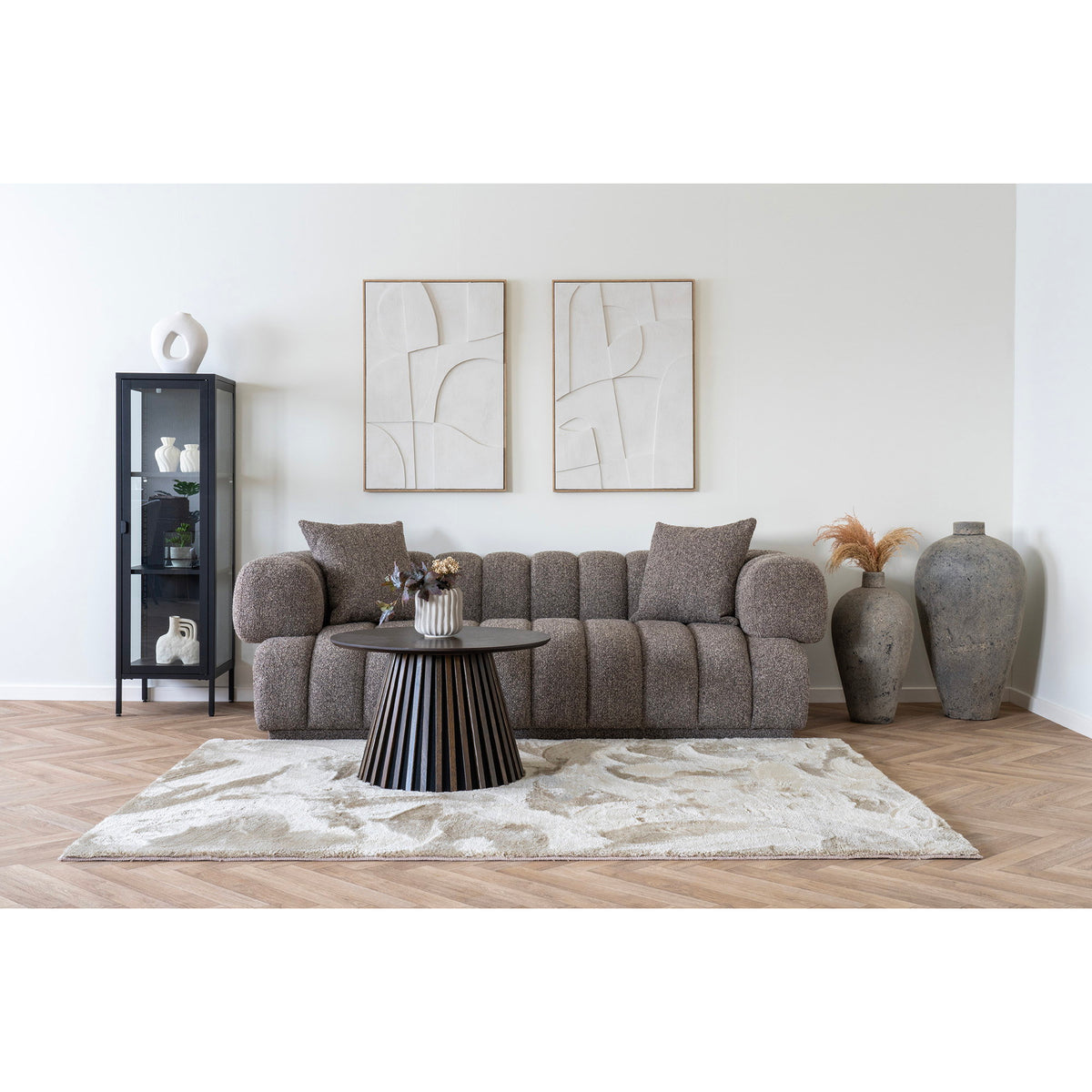 House Nordic, Brisbane Smalt Vitrinskåp Stål Svart 1 Glasdörr 140 cm