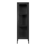 House Nordic, Brisbane Smalt Vitrinskåp Stål Svart 1 Glasdörr 140 cm