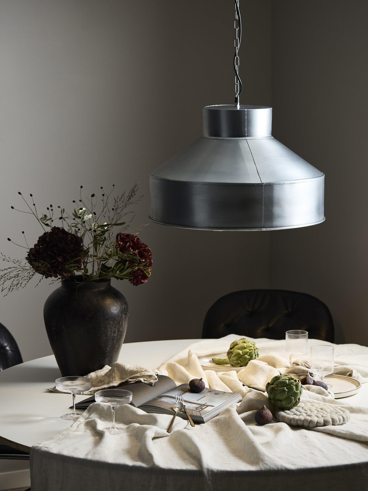 Hammersmith Taklampa – Antik silver 55 cm