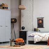 WOOOD, Zola Sängbord med Låda och Dörr – Svart FSC®