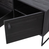 WOOOD, Silas TV-bänk 180 cm i Borstad Ask – Blacknight FSC®