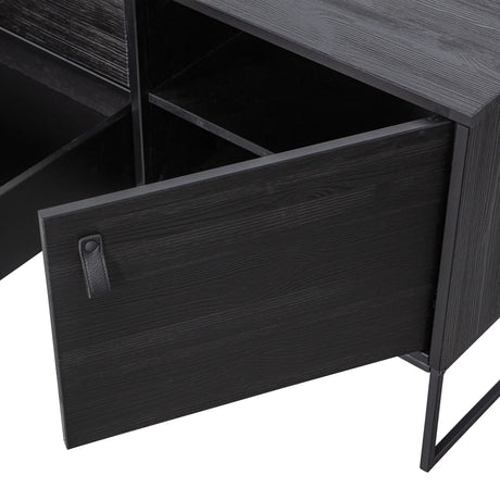 WOOOD, Silas TV-bänk 180 cm i Borstad Ask – Blacknight FSC®