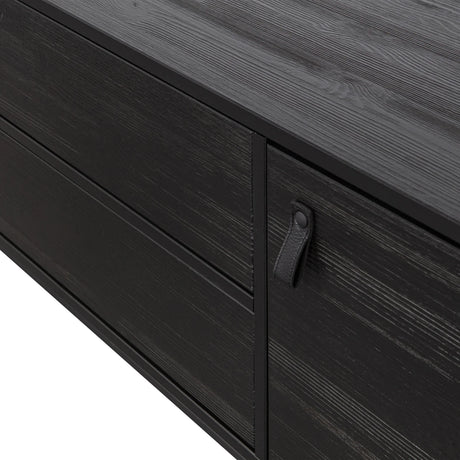 WOOOD, Silas TV-bänk 180 cm i Borstad Ask – Blacknight FSC®