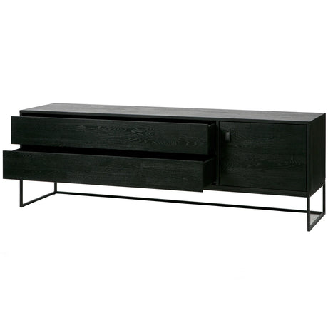 WOOOD, Silas TV-bänk 180 cm i Borstad Ask – Blacknight FSC®