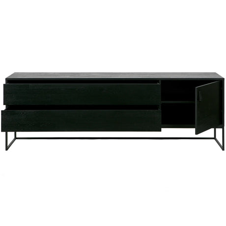 WOOOD, Silas TV-bänk 180 cm i Borstad Ask – Blacknight FSC®