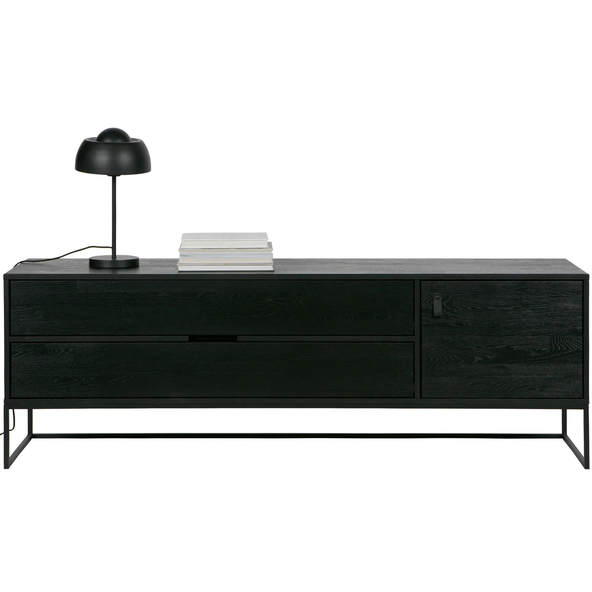 WOOOD, Silas TV-bänk 180 cm i Borstad Ask – Blacknight FSC®